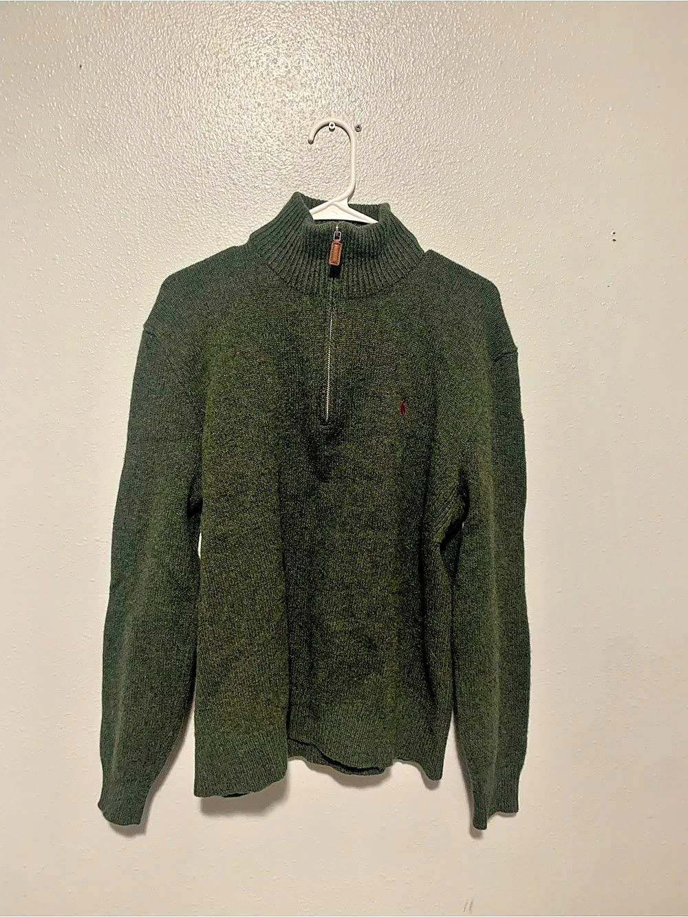 Polo Ralph Lauren Lambswool Half-Zip Mockneck Sweater Green XL